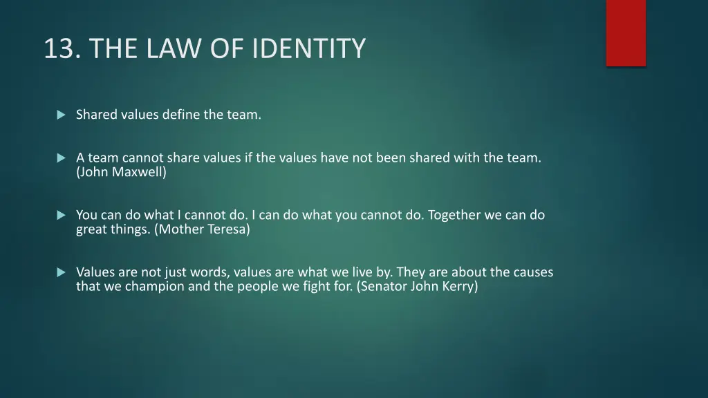 13 the law of identity