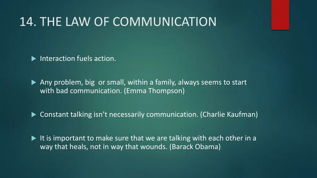 14 the law of communication