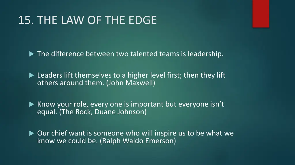 15 the law of the edge