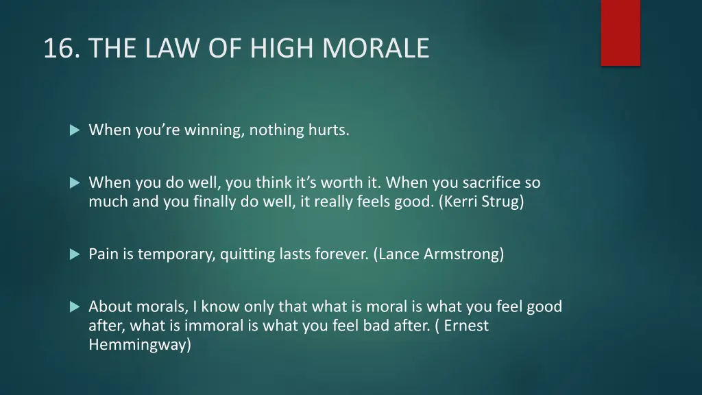 16 the law of high morale