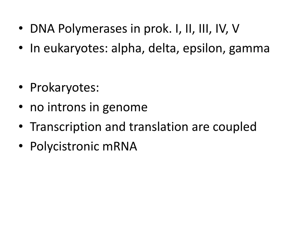 dna polymerases in prok