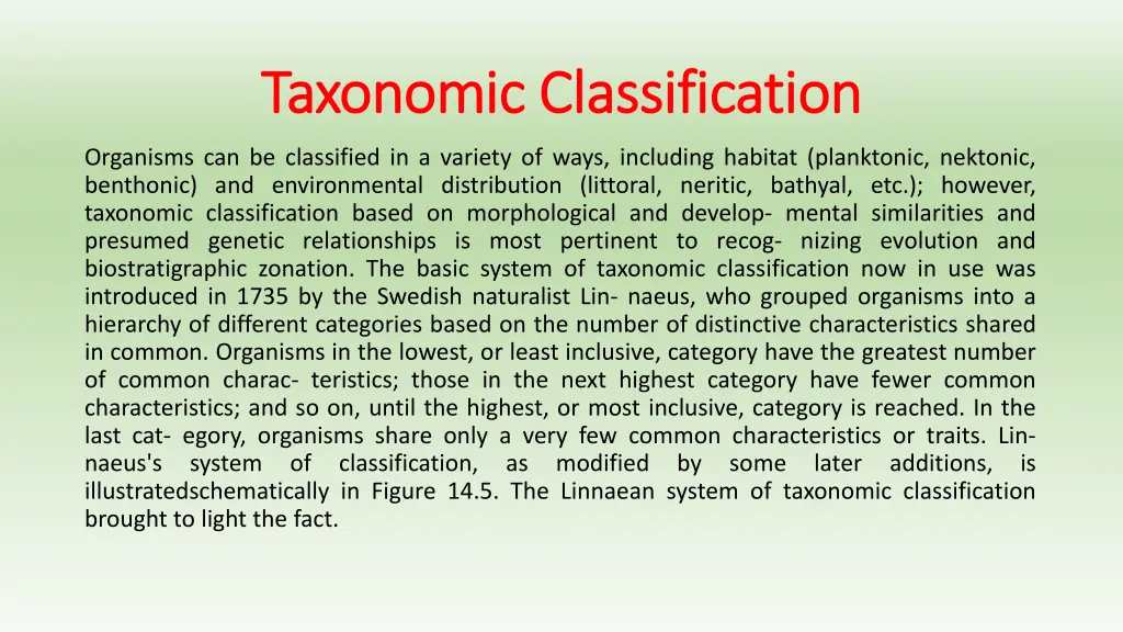taxonomic classification taxonomic classification
