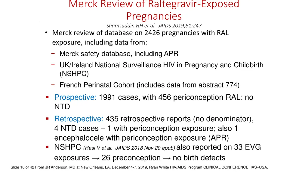 merck review of raltegravir exposed pregnancies