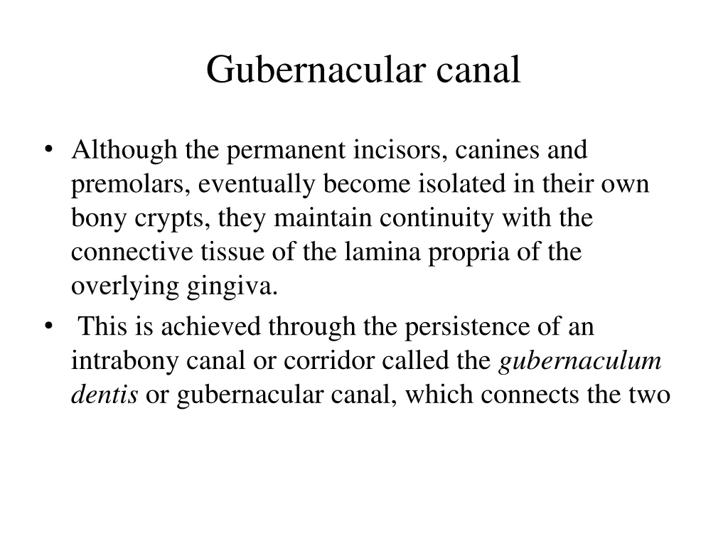 gubernacular canal