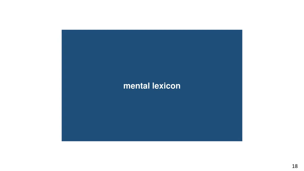 mental lexicon