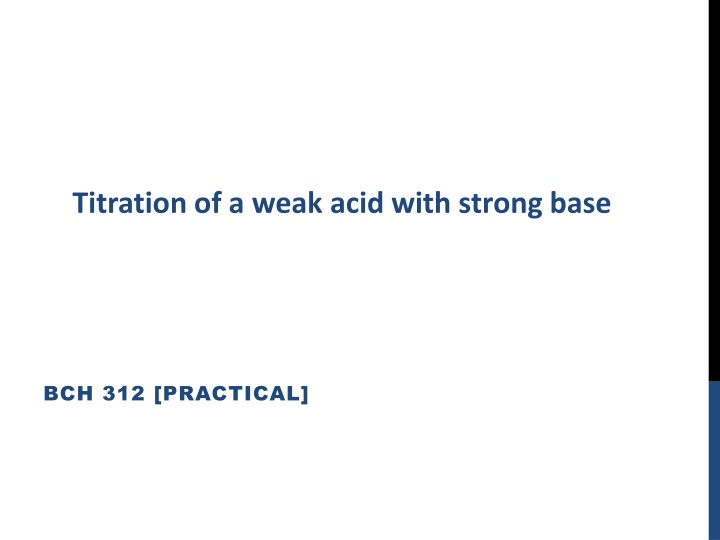 titration of a weak acid with strong base