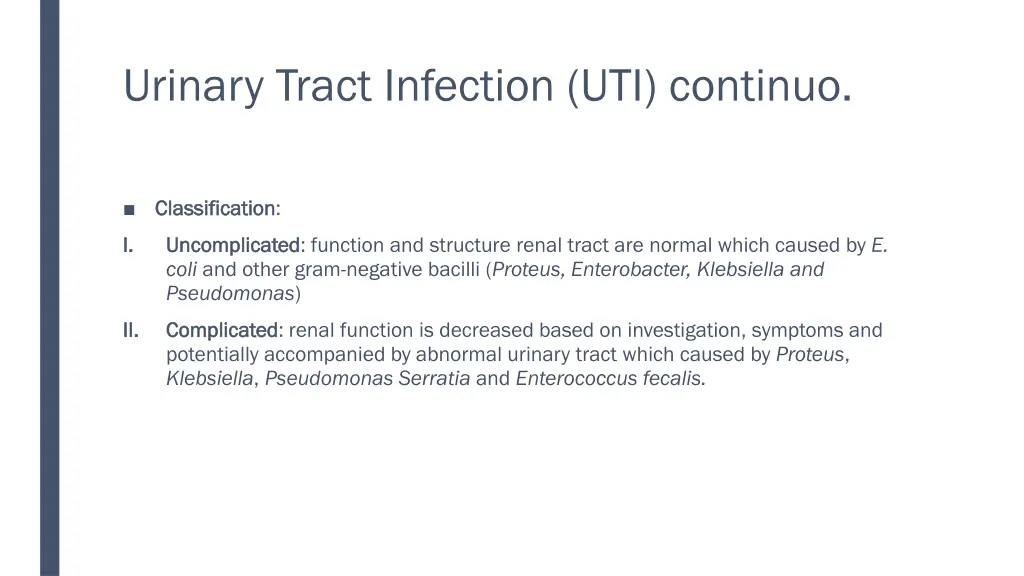 urinary tract infection uti continuo