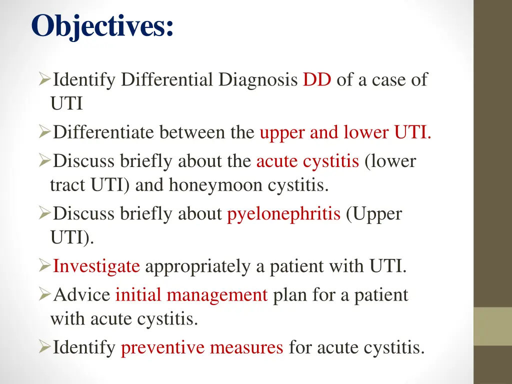 objectives
