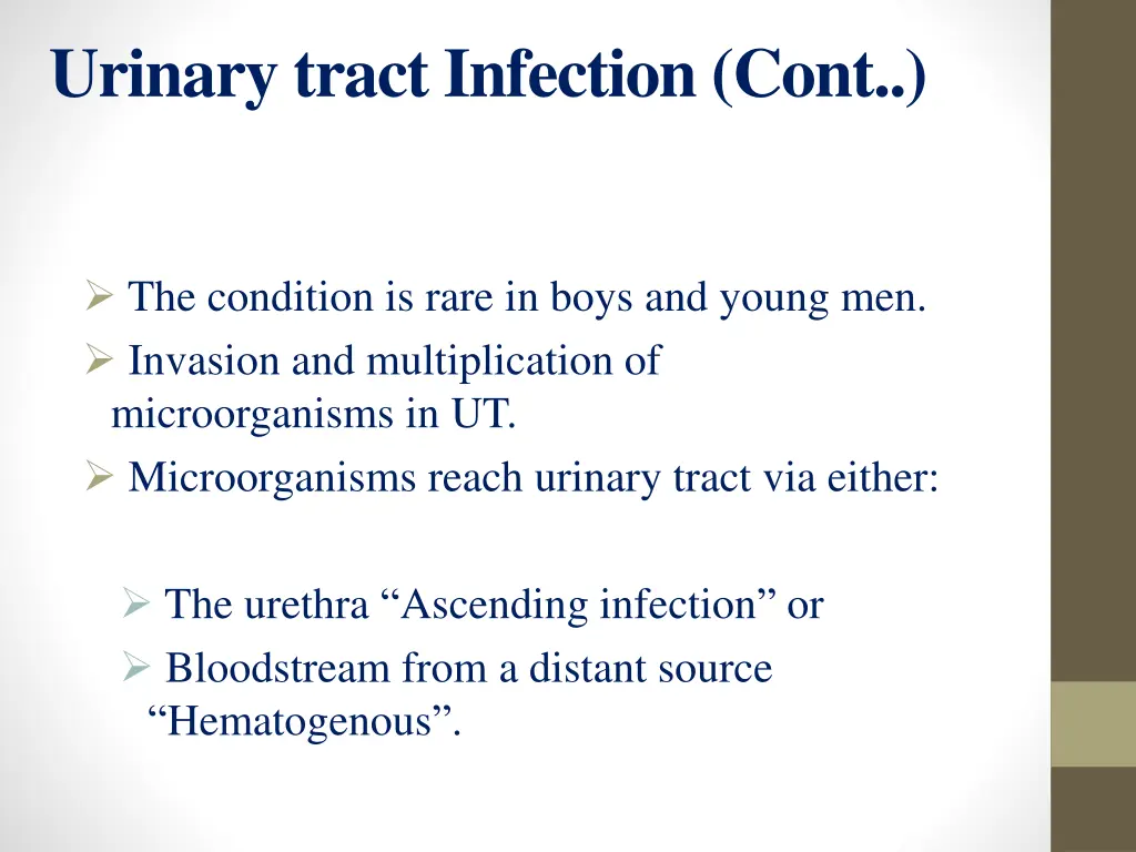 urinary tract infection cont