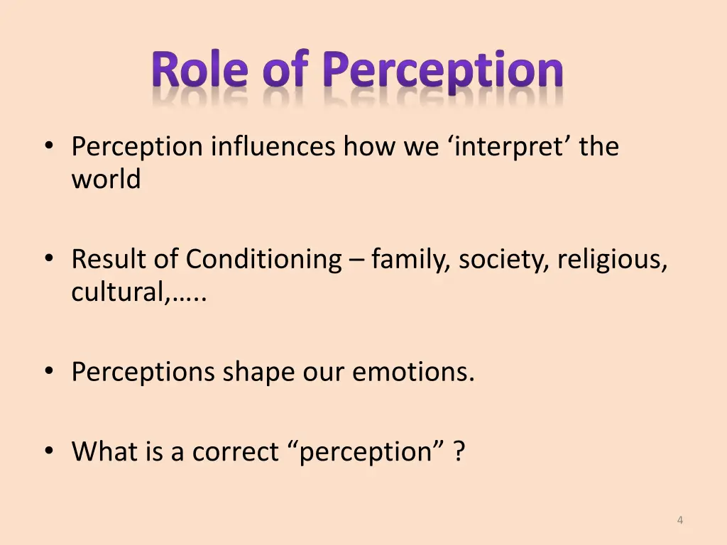 role of perception