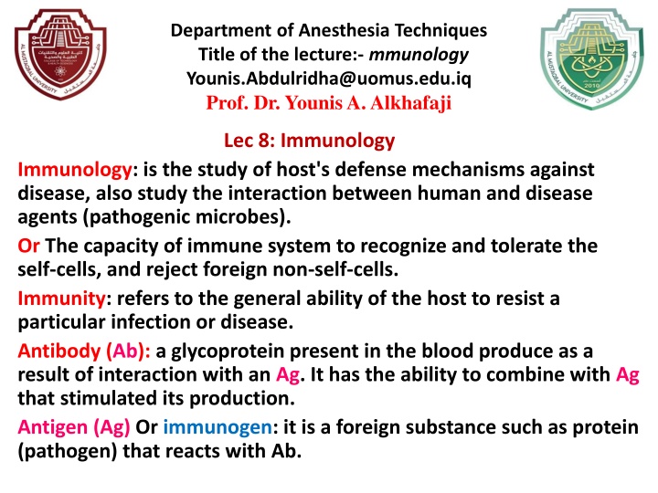department of anesthesia techniques title