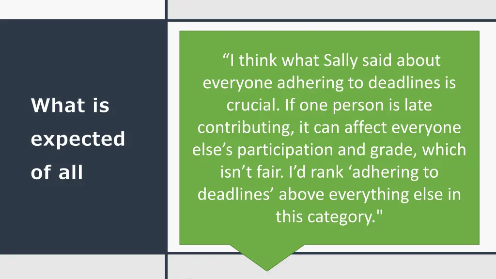 i think what sally said about everyone adhering
