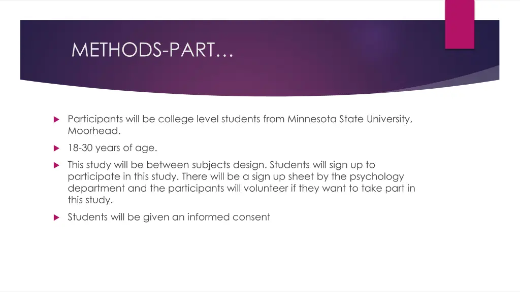 methods part