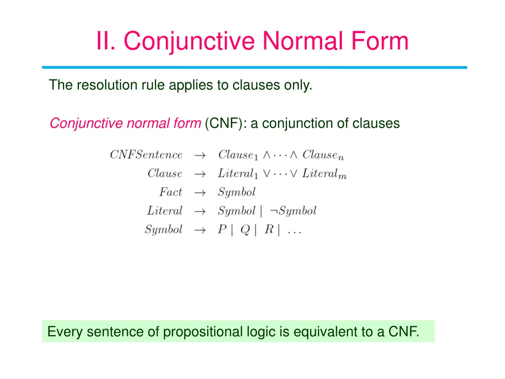ii conjunctive normal form