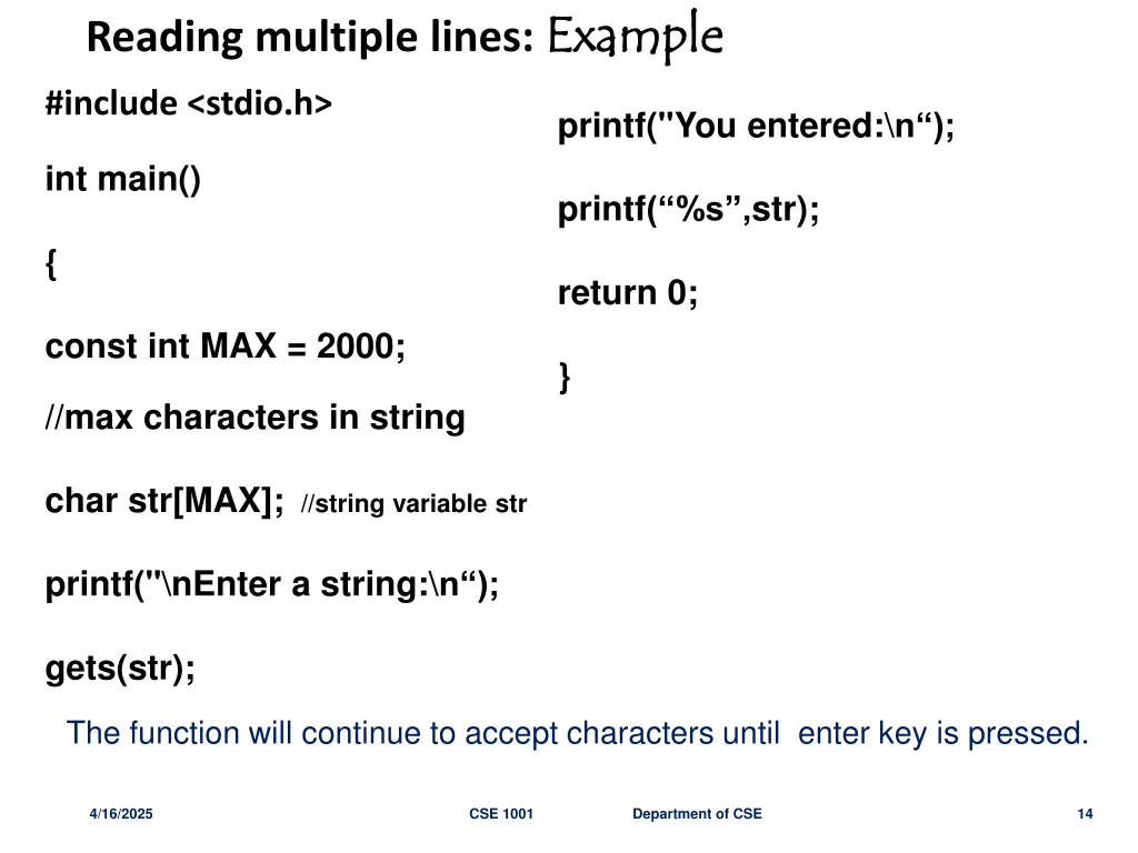 reading multiple lines example include stdio h