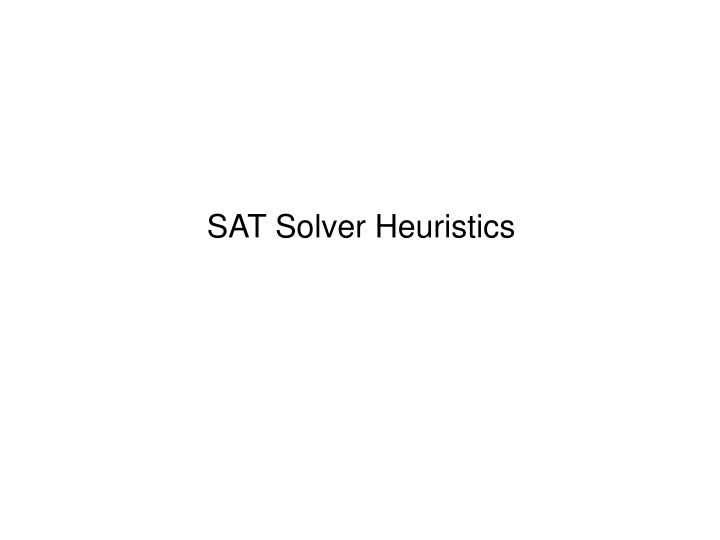sat solver heuristics