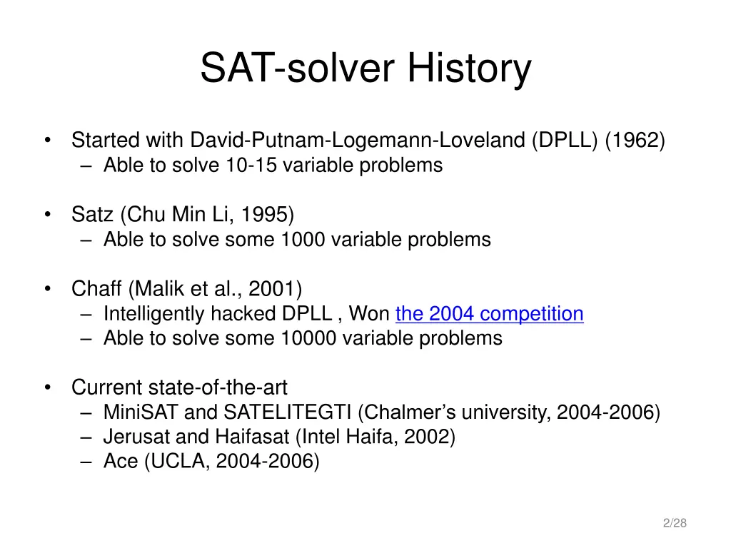 sat solver history