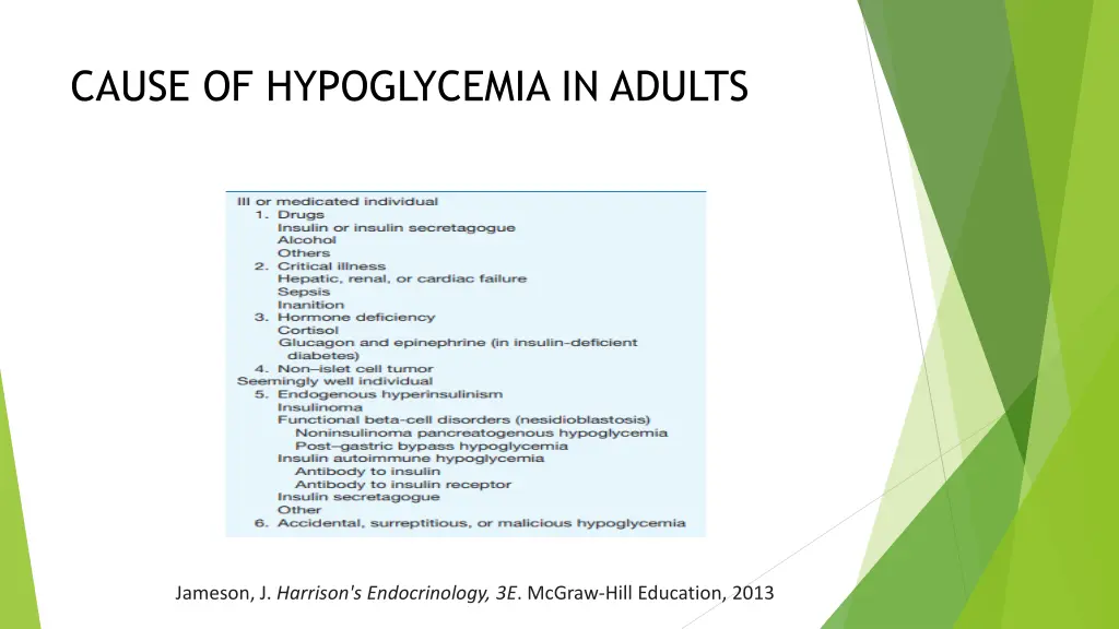 cause of hypoglycemia in adults