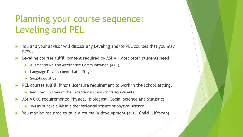 planning your course sequence leveling and pel