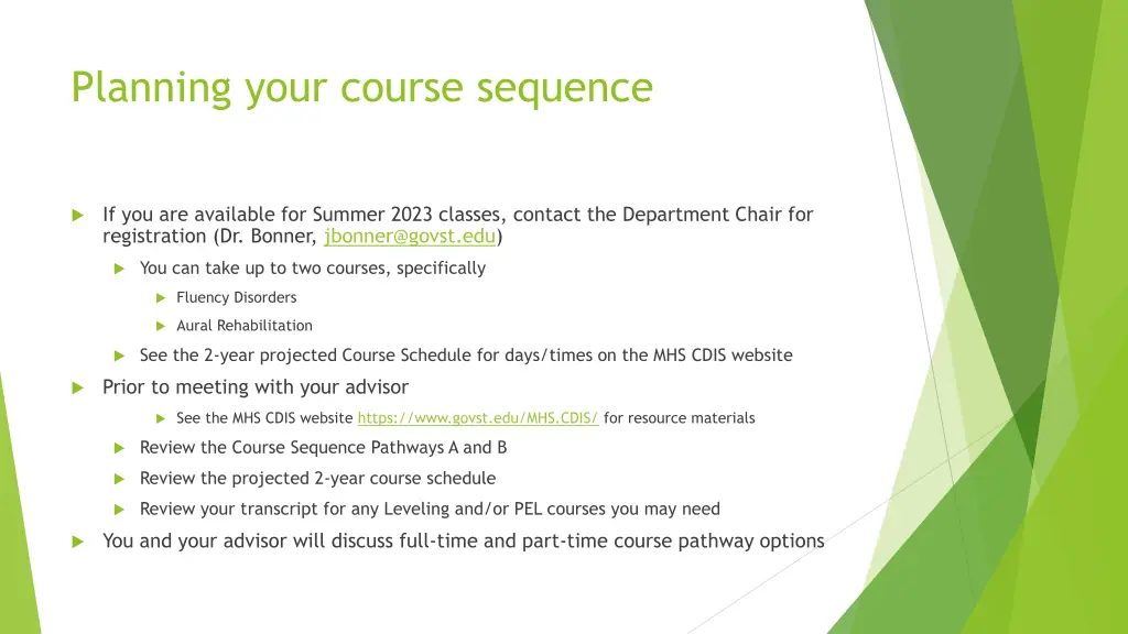 planning your course sequence