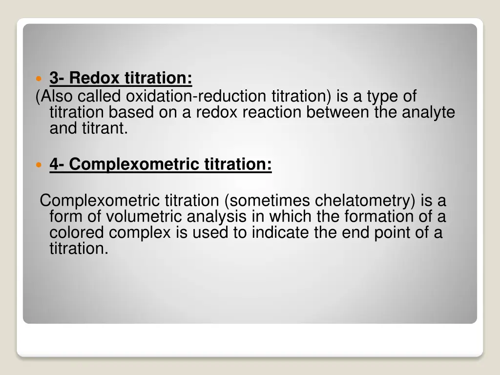 3 redox titration also called oxidation reduction