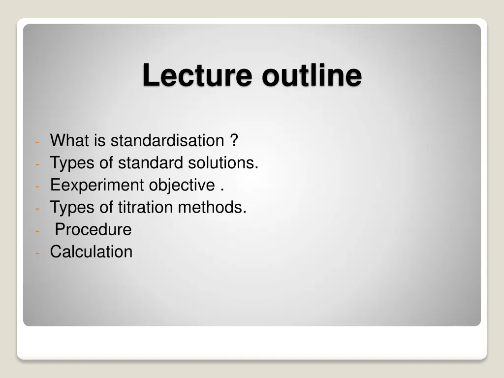 lecture outline