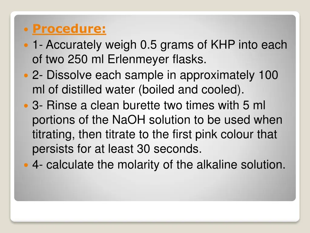 procedure 1 accurately weigh 0 5 grams