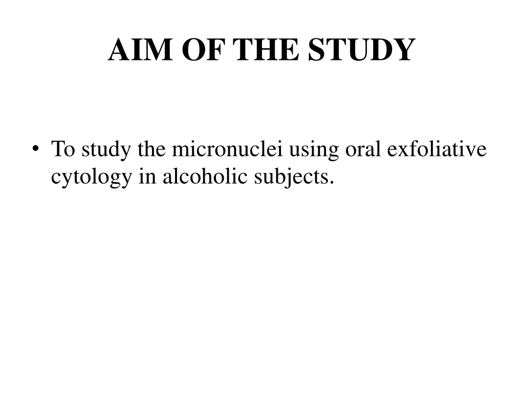 aim of the study