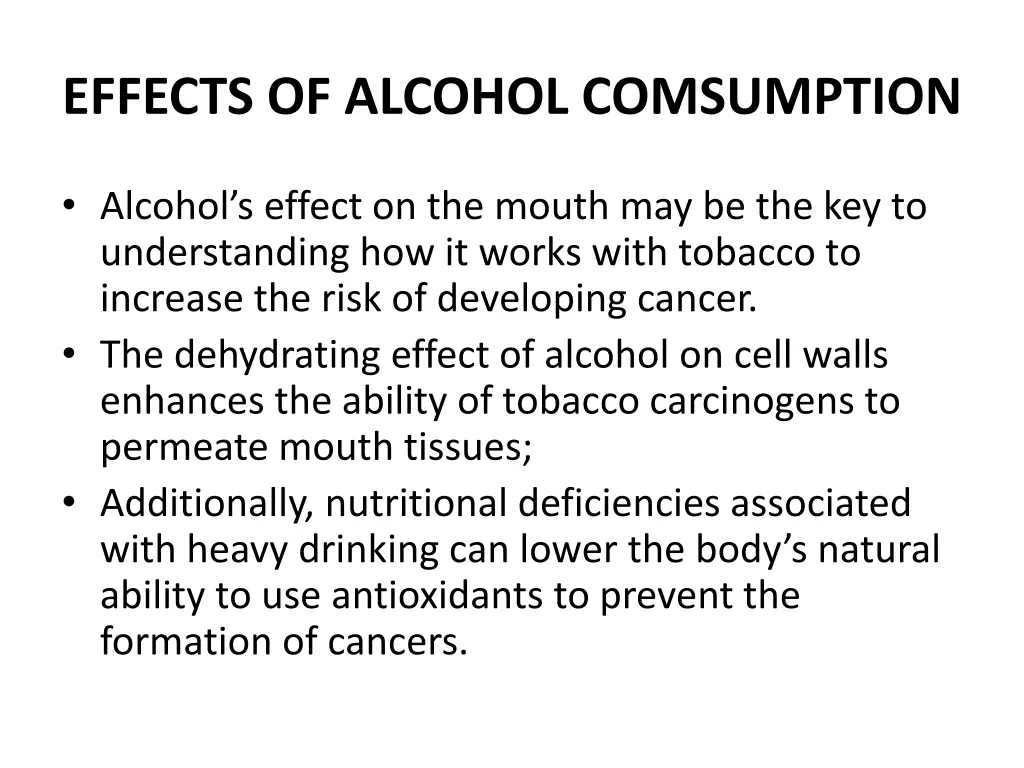effects of alcohol comsumption 1