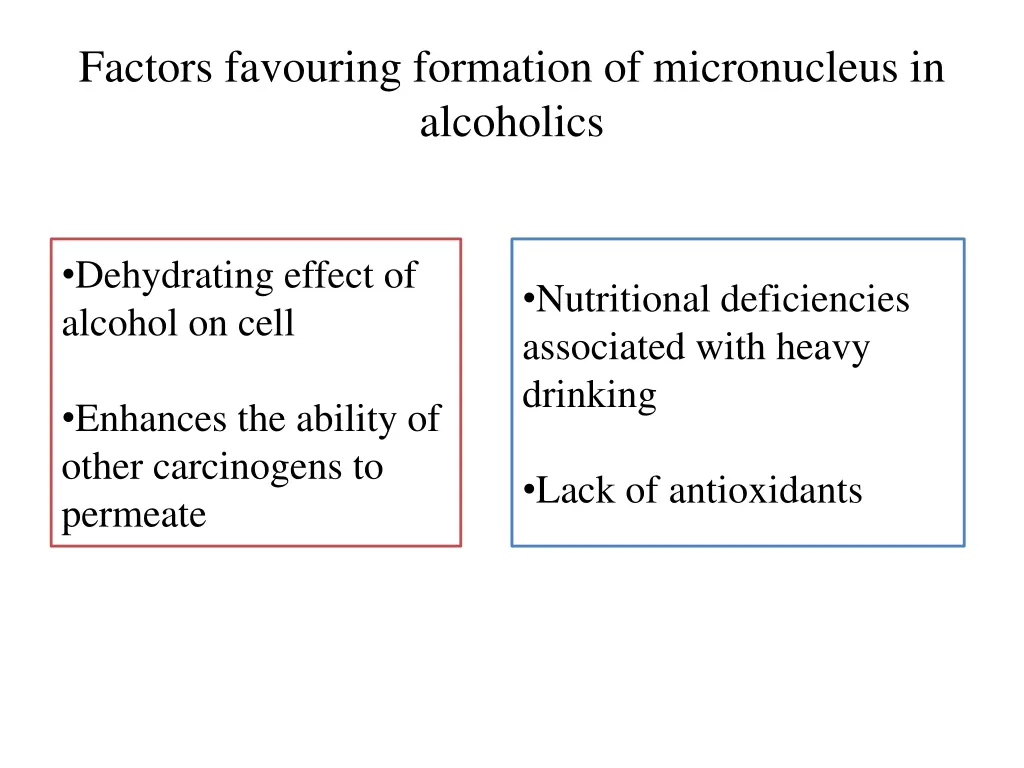 factors favouring formation of micronucleus