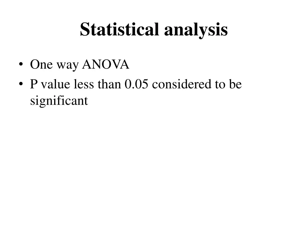 statistical analysis