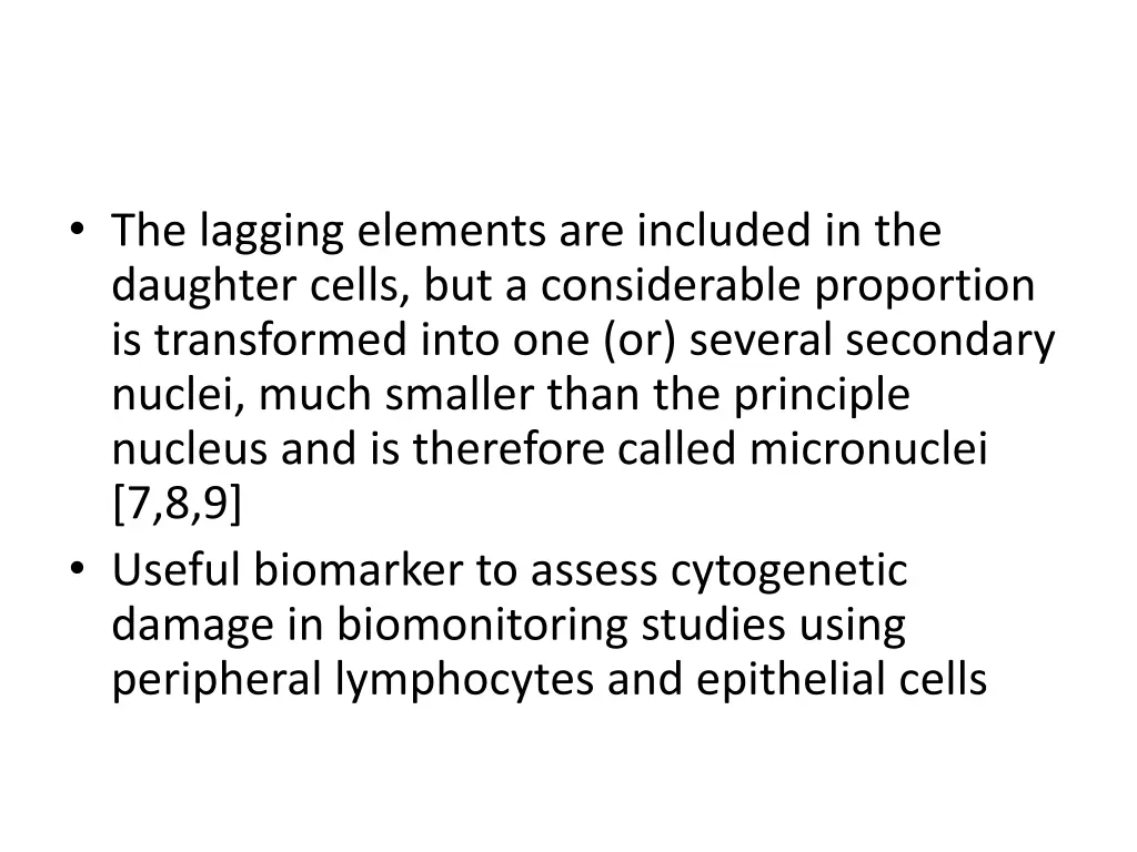 the lagging elements are included in the daughter
