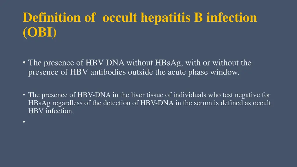 definition of occult hepatitis b infection obi