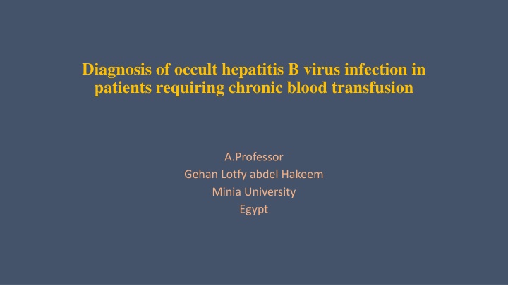 diagnosis of occult hepatitis b virus infection