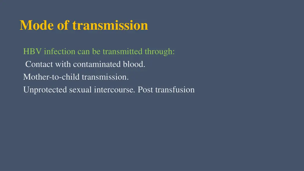 mode of transmission