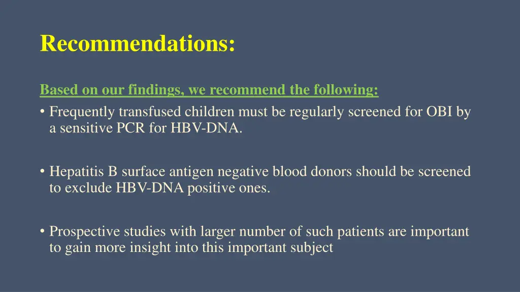 recommendations