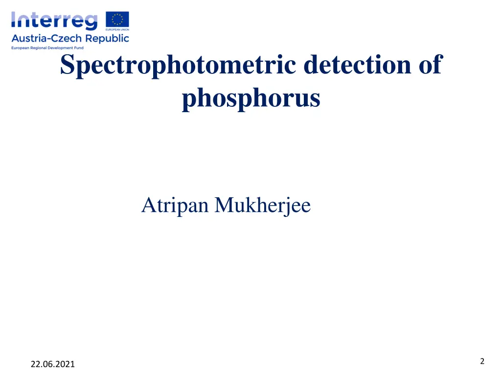 spectrophotometric detection of phosphorus