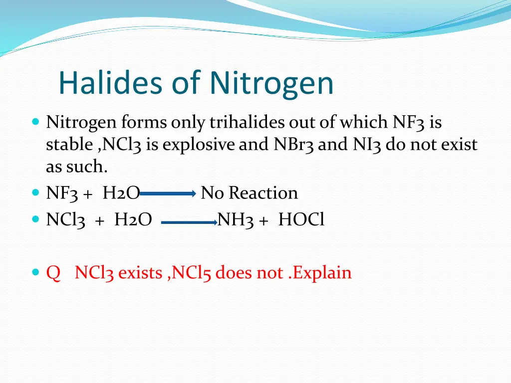 halides of nitrogen