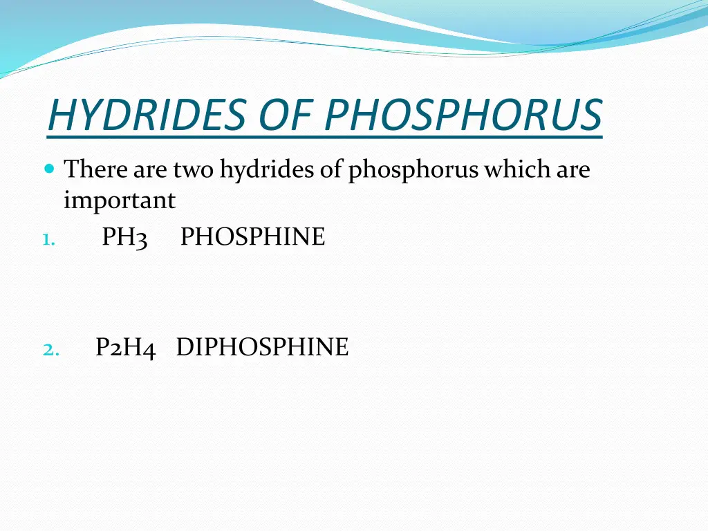 hydrides of phosphorus