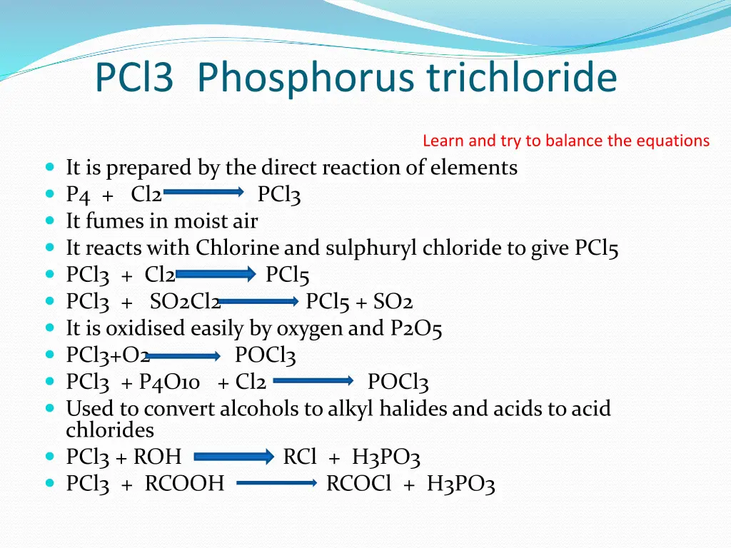 pcl3 phosphorus trichloride learn