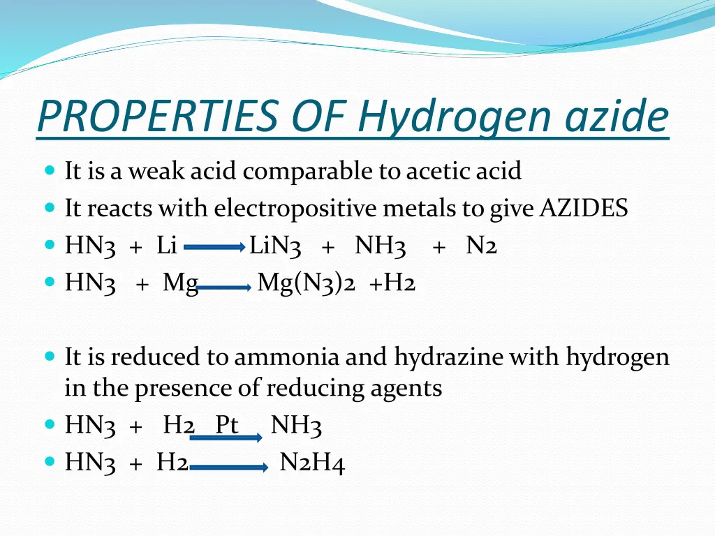 properties of hydrogen azide