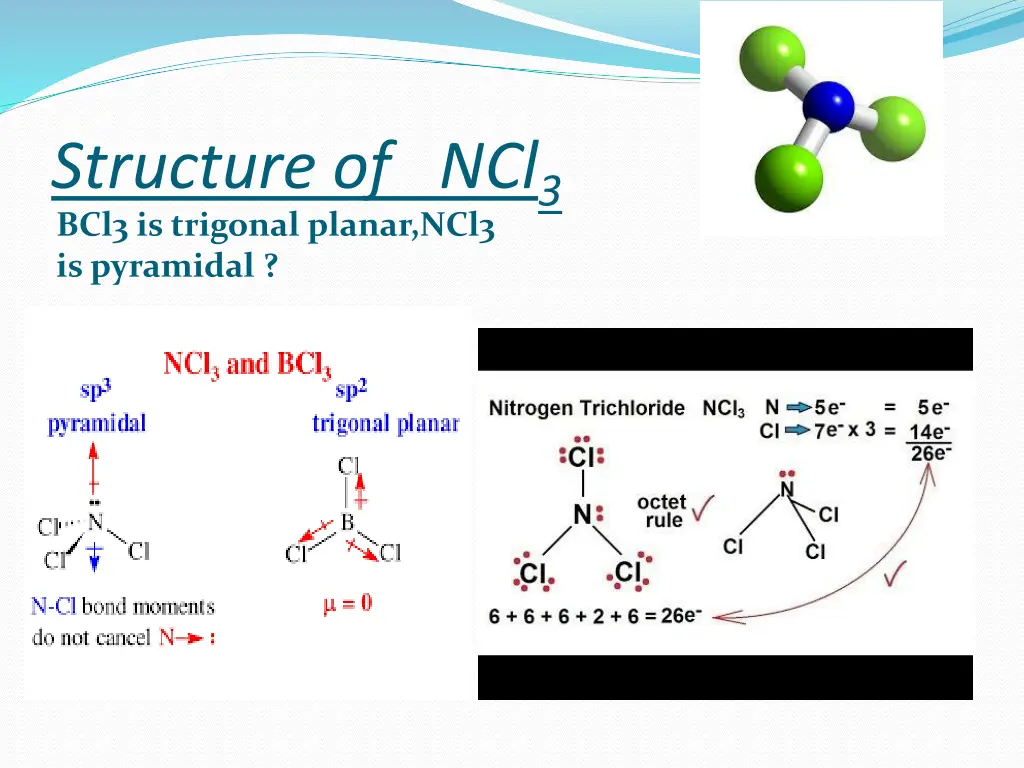 structure of ncl 3 bcl3 is trigonal planar ncl3
