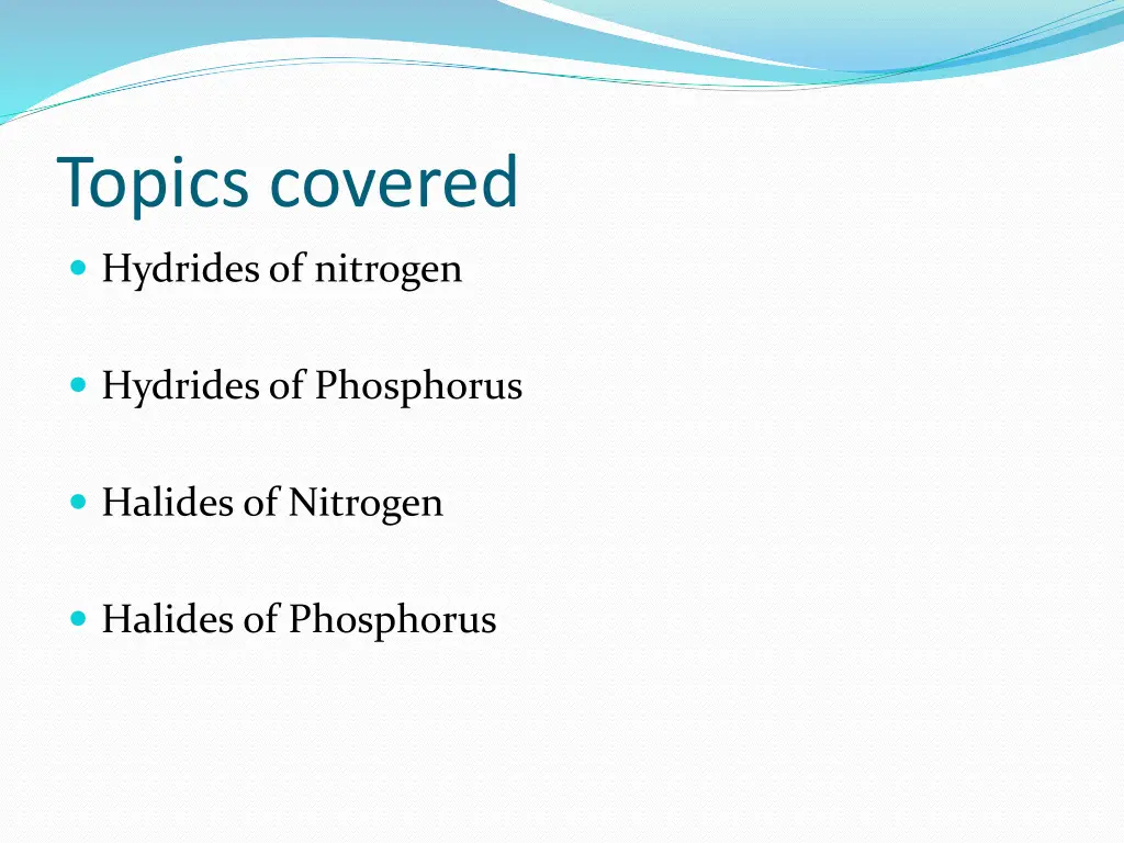 topics covered