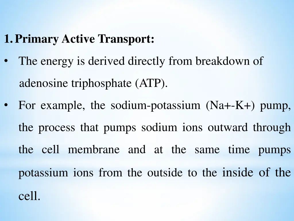 1 primary active transport