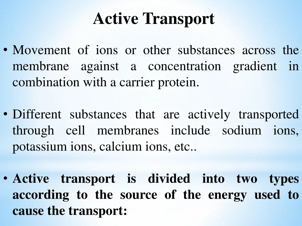 active transport