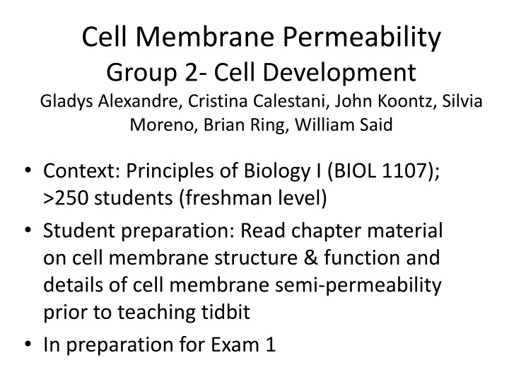 cell membrane permeability group 2 cell