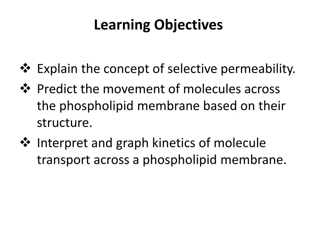 learning objectives