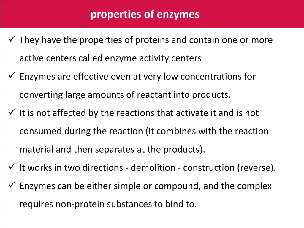 properties of enzymes