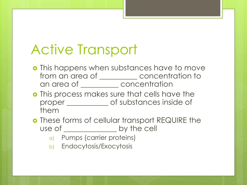 active transport