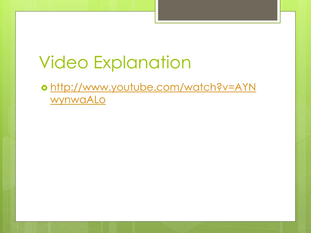 video explanation